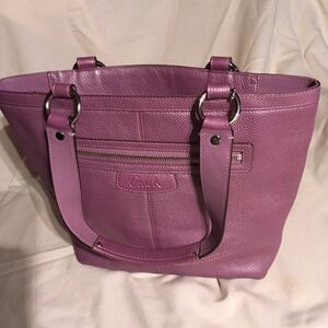 Coach, pebbled leather mauve bag
